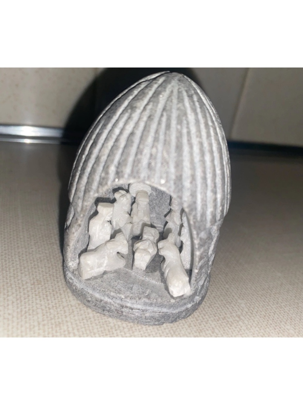 Hand ‎ Carved Stone NATIVITY SCENE Joseph Mary Baby Jesus